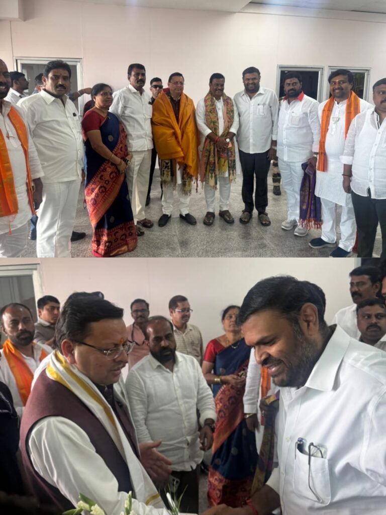 వాజపేయి శతజయంతి ఉత్సవాలకు విచ్చేసిన ఉత్తరాఖండ్ ముఖ్యమంత్రికి ఘన స్వాగతం