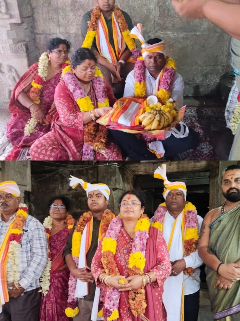 గుడిమల్లం పరశురామేశ్వర స్వామి సన్నిధిలో ఆర్కియాలజీ సూపరింటెండెంట్ కుటుంబ సమేత దర్శనం