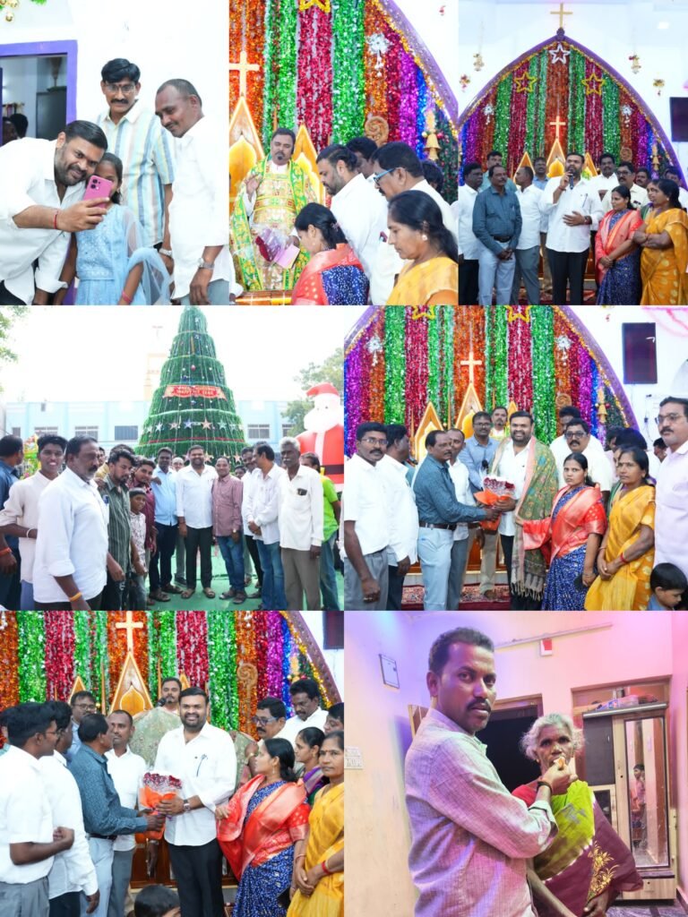కాసగార్డెన్ చర్చ్‌లో క్రిస్మస్ వేడుకల్లో పాల్గొన్న శ్రీకాళహస్తి ఎమ్మెల్యే బొజ్జల వెంకట సుధీర్ రెడ్డి