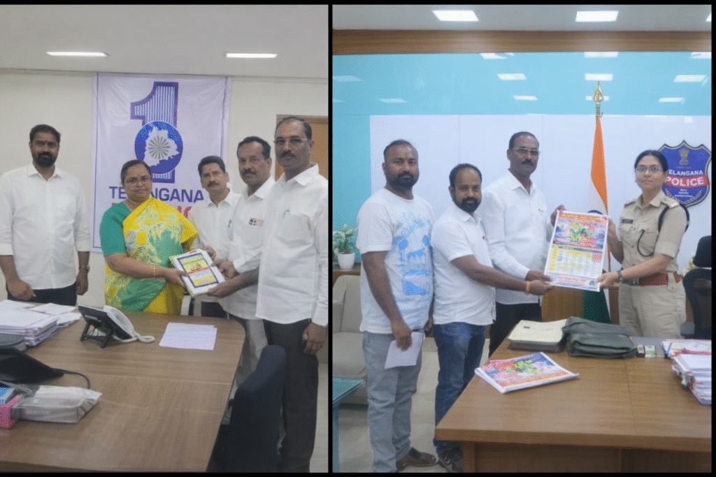 జిల్లా కలెక్టర్, సీపీ చేతుల మీదుగా దుద్దెడ శంభు దేవాలయ క్యాలెండర్ ఆవిష్కరణ