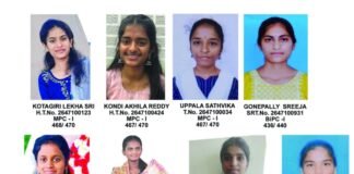 దీక్ష జూనియర్ కాలేజీలో ఇంటర్ ఫలితాల ప్రభంజనం