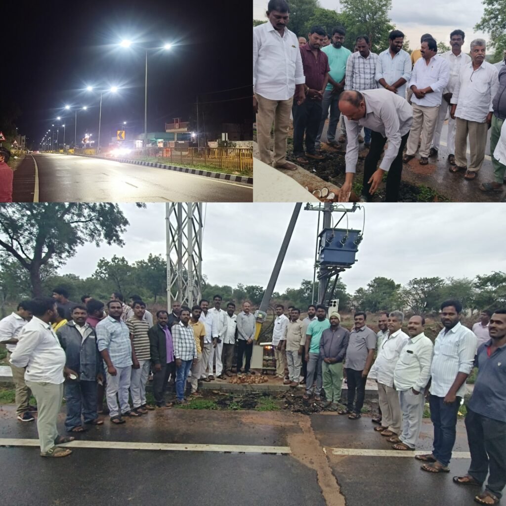 హరీష్ రావు చొరవ ఫలితం… వెలుగుల హారంగా మారిన జాతీయ రహదారి.